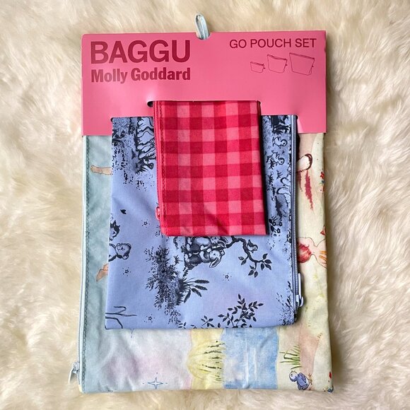 BAGGU | Bags | Baggu X Molly Goddard Nwt Go Pouch Set Ruby Gingham